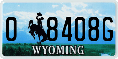 WY license plate 08408G