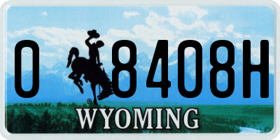 WY license plate 08408H