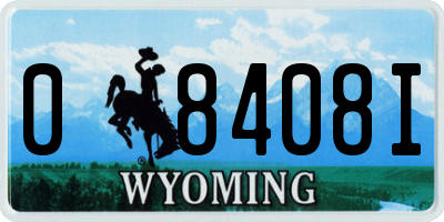 WY license plate 08408I