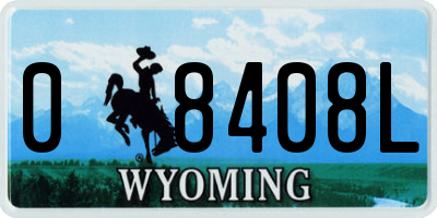WY license plate 08408L