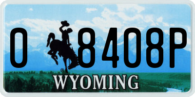 WY license plate 08408P