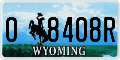 WY license plate 08408R