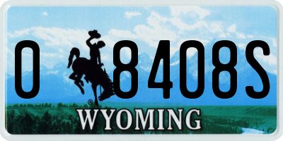 WY license plate 08408S