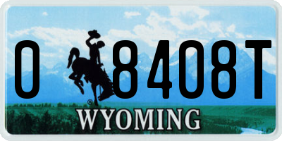 WY license plate 08408T