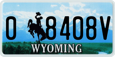 WY license plate 08408V