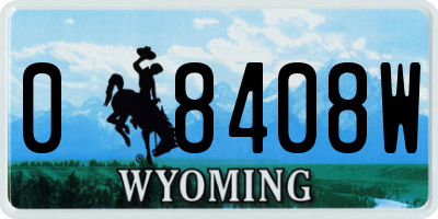 WY license plate 08408W