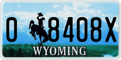 WY license plate 08408X