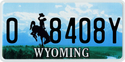 WY license plate 08408Y