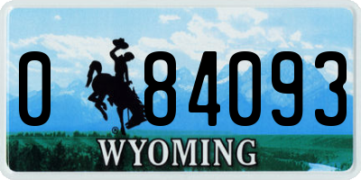 WY license plate 084093