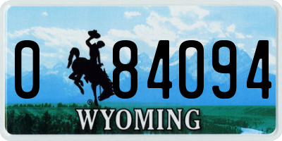 WY license plate 084094