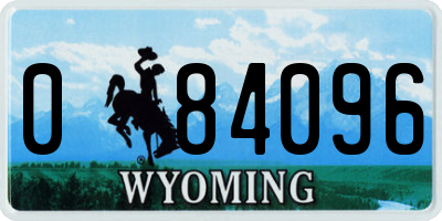 WY license plate 084096