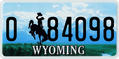 WY license plate 084098