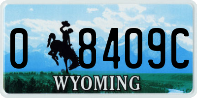 WY license plate 08409C
