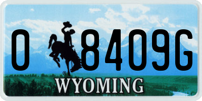 WY license plate 08409G