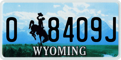 WY license plate 08409J