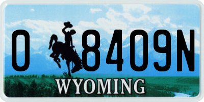 WY license plate 08409N