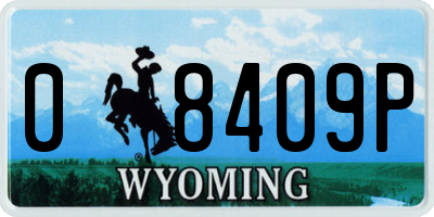 WY license plate 08409P