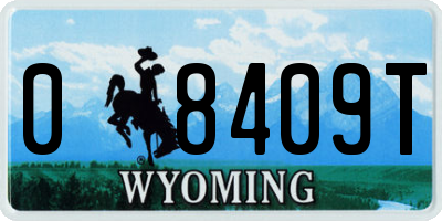 WY license plate 08409T
