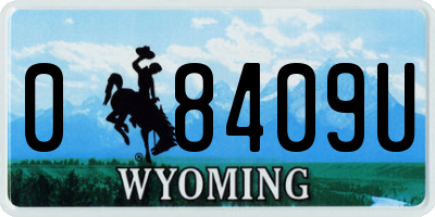 WY license plate 08409U