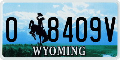 WY license plate 08409V