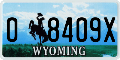 WY license plate 08409X