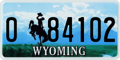 WY license plate 084102