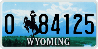 WY license plate 084125