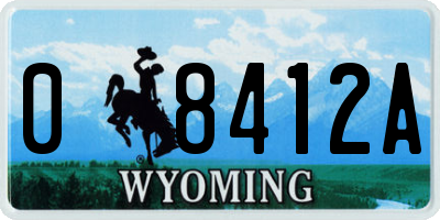 WY license plate 08412A