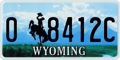 WY license plate 08412C