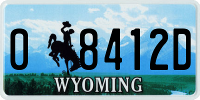 WY license plate 08412D
