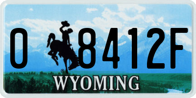 WY license plate 08412F