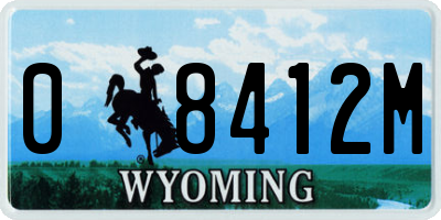 WY license plate 08412M