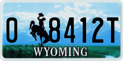 WY license plate 08412T