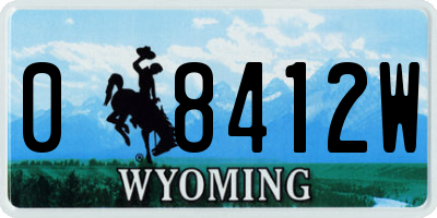 WY license plate 08412W