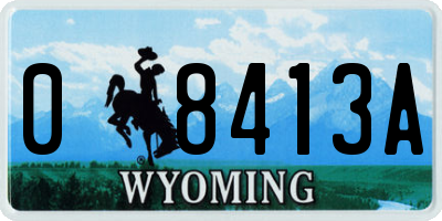 WY license plate 08413A