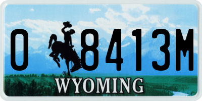 WY license plate 08413M