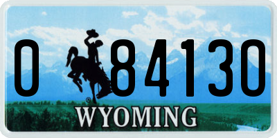 WY license plate 08413O