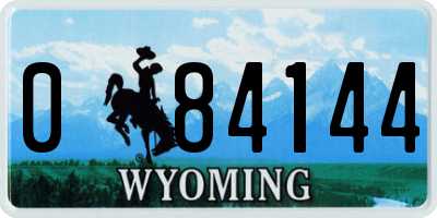 WY license plate 084144