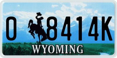 WY license plate 08414K