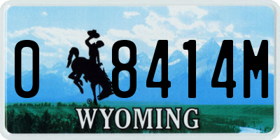 WY license plate 08414M
