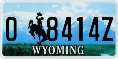 WY license plate 08414Z