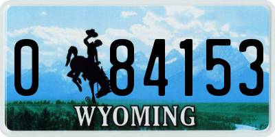 WY license plate 084153
