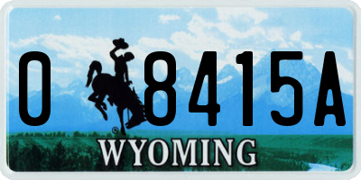 WY license plate 08415A