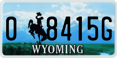 WY license plate 08415G