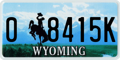 WY license plate 08415K