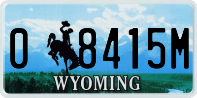 WY license plate 08415M
