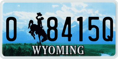 WY license plate 08415Q