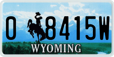 WY license plate 08415W