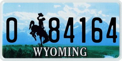 WY license plate 084164