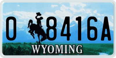 WY license plate 08416A